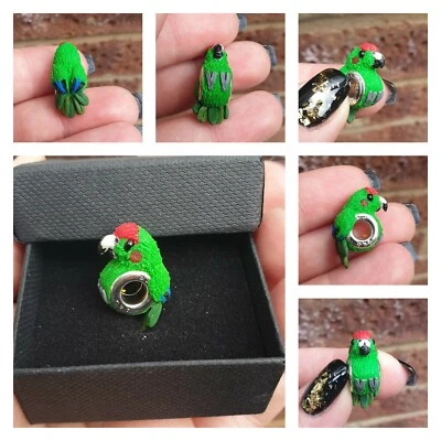 PERSONALIZED Custom pet MINI CAT PARROT BUNNY jewelry gift charm bracelet bead  - Image 1 of 4