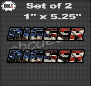 Rigger American Flag Vinyl Decal / Sticker Hard Hat Name Decals / Stickers  - Picture 1 of 1