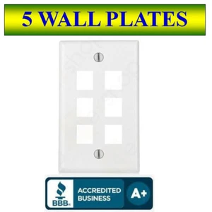 10 PACK Wall Plate 3 Port White Keystone Jack for RJ45 HDMI, USB, A/V Connectors - Picture 1 of 2