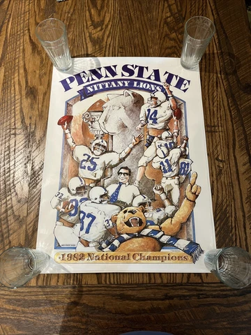 Vintage Penn State 1982 National Championship Poster Cover