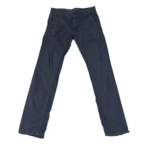 Hugo Boss Mens Chinos Slim Fit Dark Blue Stretch Schino-Slim W30 L32 - Picture 1 of 13