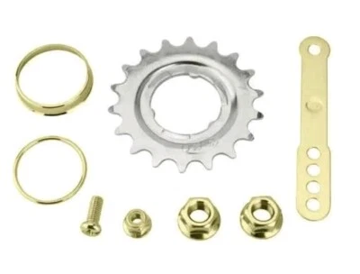 MONTAJE DE BUJE DE FRENO DE MONTAÑA RUSA DORADO 18t EJE DE PIÑÓN TUERCAS CORREA BICICLETA BICICLETAS LOWRIDER Foto 1 de 2