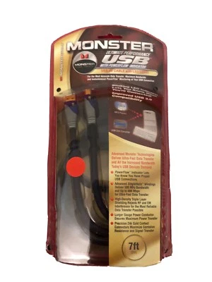 Monster Ultimate Performance 7ft USB cable w/ Power indicator 119067-00 - NEW - Image 1 of 3