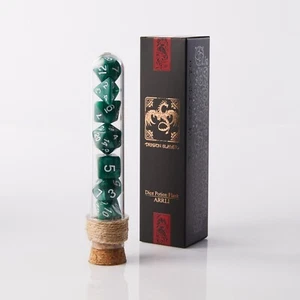THE GREEN NIGHTMARE | Polyhedral Dice | DnD D&D RPG Potion Flask With Dice Bag - Bild 1 von 2