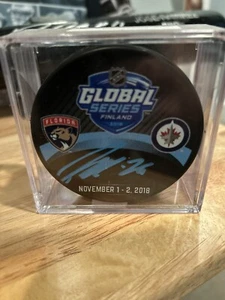 Patrik Laine Hand Signed Auto Global Series Finland Jets NHL Puck Fanatics COA - Picture 1 of 5