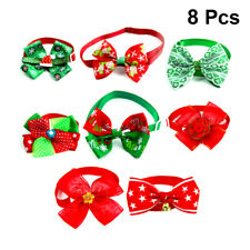  8 Pcs Pet Dog Collar Christmas Cat Bowties Grooming Accessories