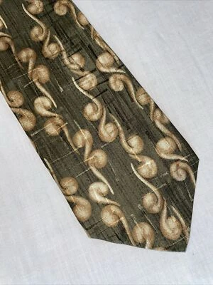 Structure 男式礼服领带 55 英寸绿色几何丝绸商务正式 — 第 1/4 张图片