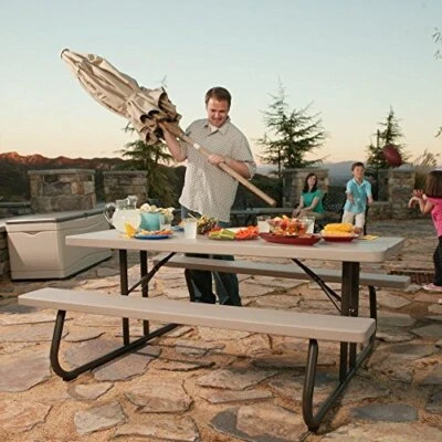 Lifetime 22119 High Density polyethylene Folding Picnic Table, 6 Feet, Putty - Image 1 of 4