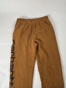Carhartt tan spellout Kids Fleece Logo Sweatpants Size L (14-16) model BN8429-B - Picture 1 of 7