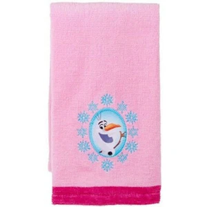 Disney Frozen Olaf Cotton Finger Towel Pink Embroidered 11X18 Inches - Picture 1 of 2