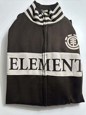 Chaqueta deportiva Element vintage para hombre marrón tostado sudadera universitaria con cremallera grande Foto 1 de 4