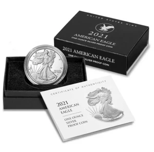 2021 "W" American Proof Silver Eagle Dollar Type II in box with coa - Picture 1 of 1