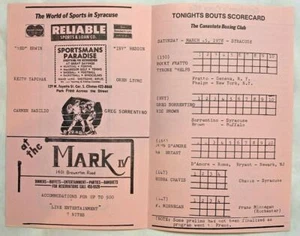 Rocky Fratto vs Tyrone Phelps BOXING programa lucha recuerdos Greg Sorrentino - Imagen 1 de 2