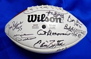 Golden Boy Celebrity Football signiert von 14 NFL Legenden Max McGee Deacon Jones - Bild 1 von 4