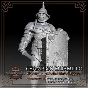 Champion Murmillo Gladiator - 3D Harzdruck Figur Modell - Maßstab 90 mm bis 300 mm - Bild 1 von 12