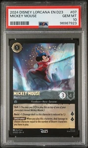 Disney Lorcana D23 Mickey Mouse Playful Sorcerer 07 2024 promoción PSA 10 GEMA #7923 - Imagen 1 de 2