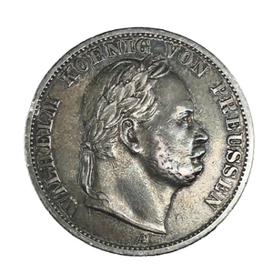 1866 Germany PRUSSIA Kingdom German State KING WILHELM I SIlver Thaler KM# 497 - Picture 1 of 4