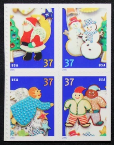 USA Briefmarken #3953-56 ~ 2005 37¢ Weihnachten Feiertage Plätzchen 4er Block postfrisch RL42 - Bild 1 von 1