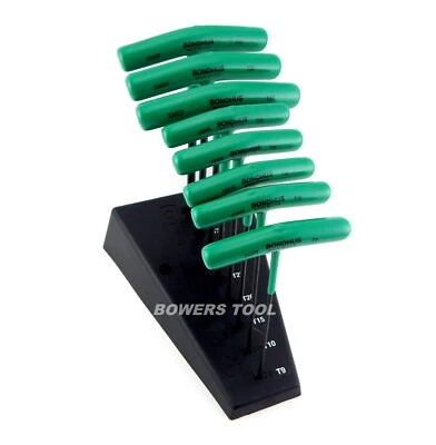 Bondhus 8pc T Handle Torx Star Wrench Set MADE IN USA 33034 ProGuard Protanium - Image 1 of 4