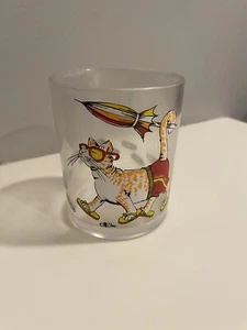 Vintage Cera Plastic Cat Glass Orange Tabby Umbrella In Tail Surf’s Up Beach - Picture 1 of 6