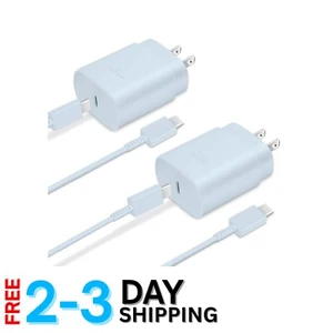 Fast Charging 25W Type C USB Charger with 6ft Cables - Ideal for Galaxy Devices - Picture 1 of 10