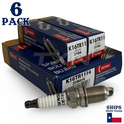6件装电装3194标准火花塞适用于K16TR11 94859009 94856823 — 第 1/2 张图片