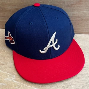 MITCHELL & NESS MLB ATLANTA BRAVES KETTENSTICH LOGO PRO KRONE DRUCKKNOPFLASCHE MÜTZE NEU - Bild 1 von 4