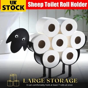 Metal Free Standing Toilet Tissue Holder Sheep Shaped Animal Roll Paper Rack UK - Picture 1 of 9