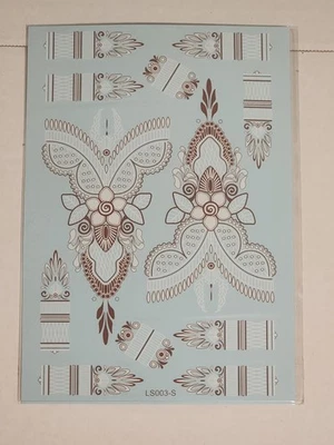 10 Hojas Granate Impermeable Tatuajes Temporales de Henna Pegatinas Desechables Arte Corporal Foto 1 de 4