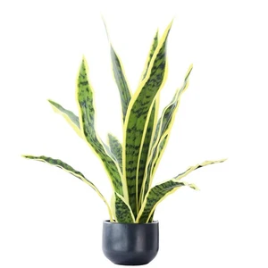 Planta serpiente artificial 22" falsa Sansevieria plantas en maceta plástico verde pe... - Imagen 1 de 7