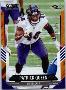 Patrick Queen #90 - SN / 575 Gold Lava - 2021 Score - Baltimore Ravens - Picture 1 of 2