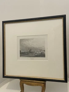 Palace Versailles Framed Steel Engraving Minimalist Black White Gallery Wall - Picture 1 of 7