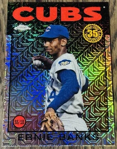2021 Topps Chrome #86C-23 Ernie Banks 1986 Silver Pack Mojo Refractor Cubs HOF - Bild 1 von 2