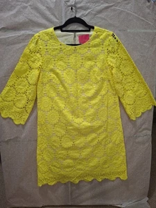 LILLY PULITZER Yellow Floral Eyelet 3/4 Bell Slleves Size 6 - Bild 1 von 10