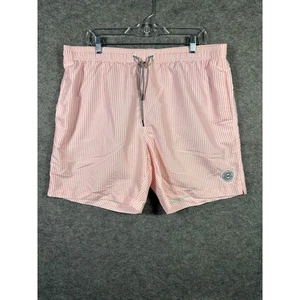 Maamgic Mens XXL Swim Trunks Pink White Striped Drawstring Beach Shorts - Picture 1 of 9