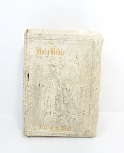 Vintage Holy Bible KJV Light Of The World Edition Illustrated Leatherbound - Picture 1 of 4