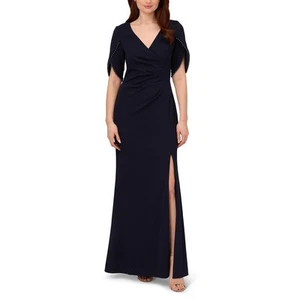 Adrianna Papell Womens Navy Embellished Evening Dress 8 BHFO 8095 - Picture 1 of 2