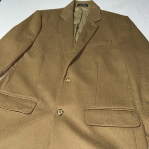 L.L. Bean Blazer Sport Coat Men's 40R Two Button Jacket Cashmere Wool Brown/Tan - Picture 1 of 13
