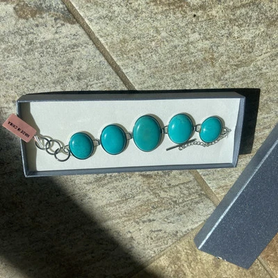 Pulsera de plata turquesa y acero inoxidable sin estrenar nueva con etiqueta  Foto 1 de 4
