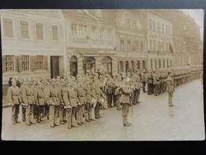 Russian / German Soldiers Military Band, Spiked Helmet on Parade Old RP Postcard - Picture 1 of 2
