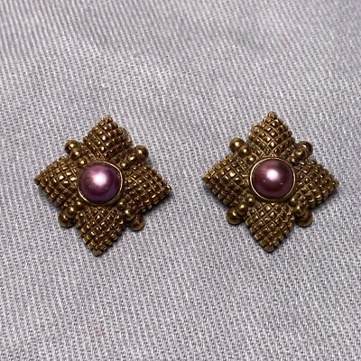 Pendientes de clip Stephen Dweck de plata de ley 925 Vermeil con perlas rosa Foto 1 de 4