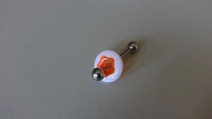 1 X Tongue Piercing Acrylic Disc Flower Donut NEON Various Colors TOP - Picture 1 of 9