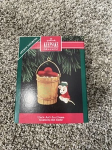 Uncle Art's ice Cream `1992` Homemade Ice Cream`Hallmark Tree Ornament  - Picture 1 of 3