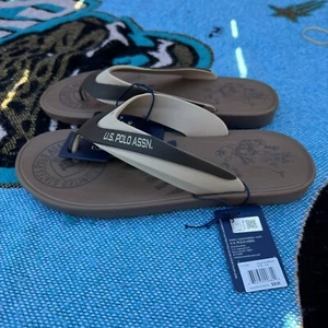 Size 7-8 - U.S. Polo Assn. Brown Slides - Picture 1 of 6