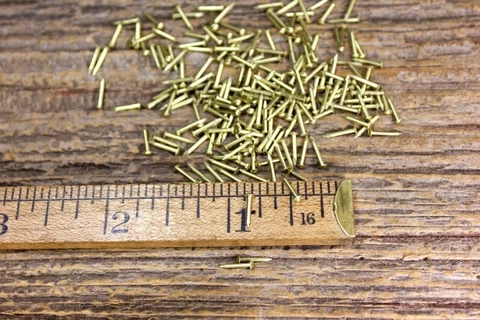1/4” SOLID BRASS BRADS 50 NAILS 20 gauge Escutcheon pins tiny head USA made Cover