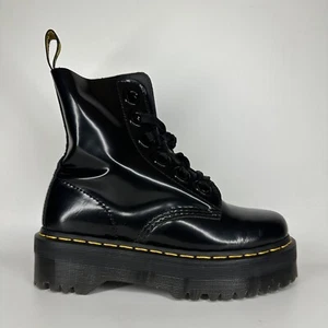 Stivali Dr Martens Molly platform donna taglia 6 US nero vernice pelle - Foto 1 di 24