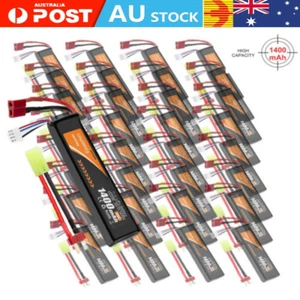 11.1V 1400mAh 3S 30C LiPo Battery T Plug Dean Mini Tamiya Cable For Airsoft Guns - Picture 1 of 21