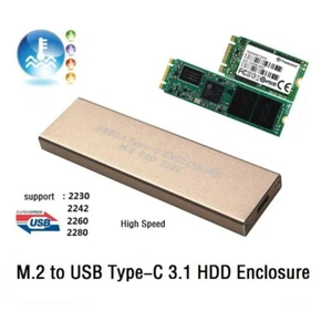 High Speed PCIE USB3.1 HDD Enclosure M.2 to USB Type-C 3.1 Hard Drive Case - Picture 1 of 9