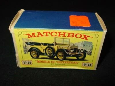 Vintage LESNEY Matchbox : Y-13  1911 DAIMLER car  in Box #16 - Image 1 of 4