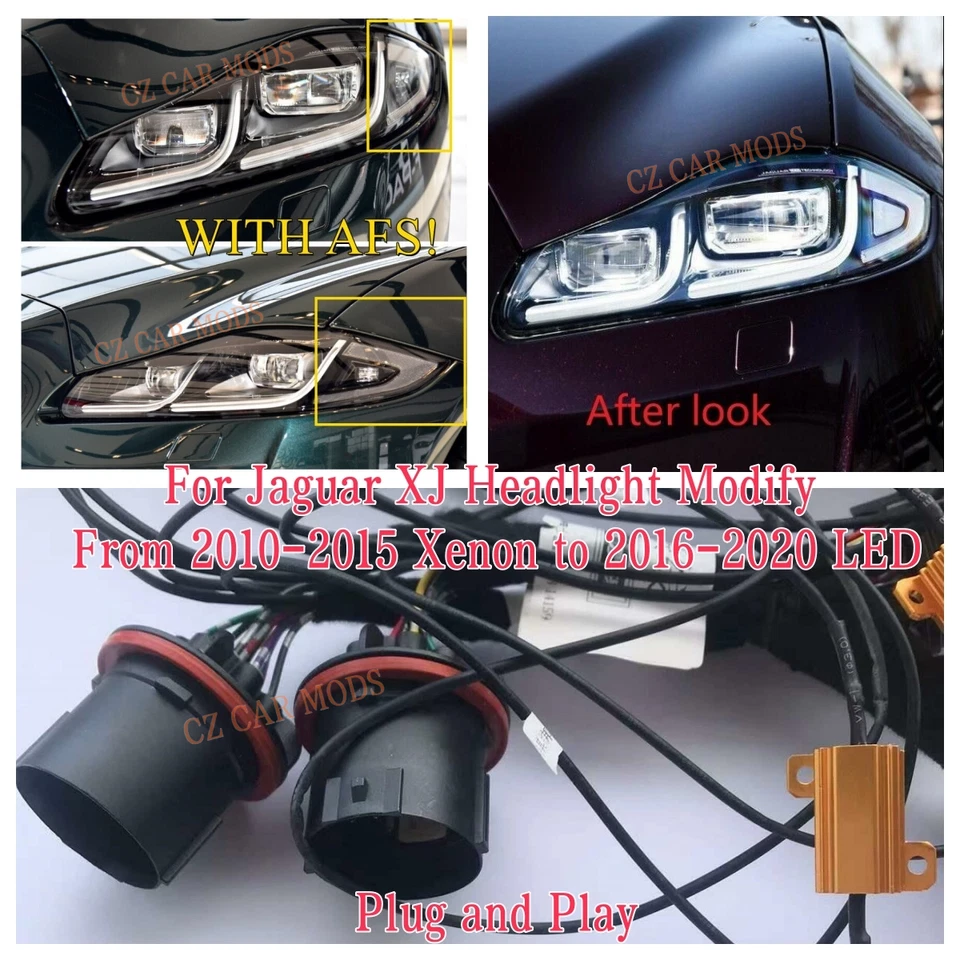 Faro para Jaguar XJ 2010-2015 modificar xenón a 2020 LED con cable adaptador AFS Foto 1 de 4